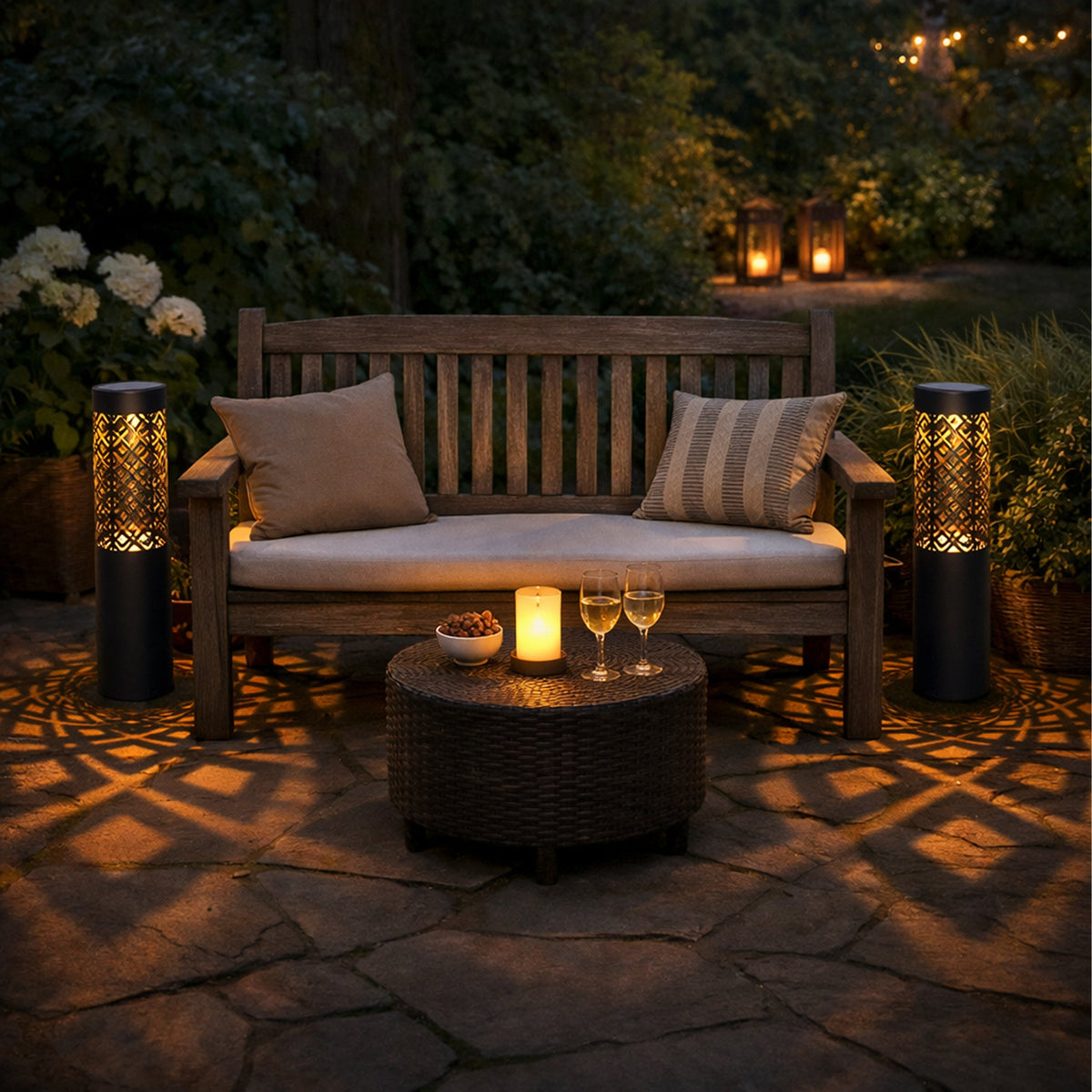Decorative Solar Garden Spike Lamp Torch Lantern 71cm 2 pcs (F5) (T) – pilt 9