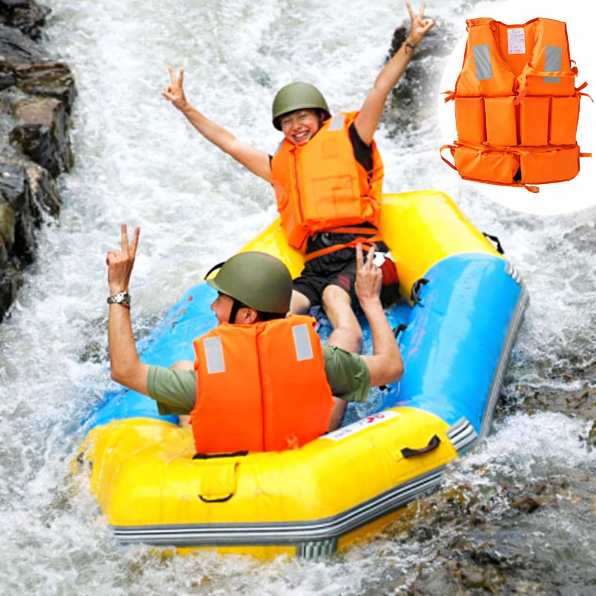 Kapokist ohutusvest kajaki, parve, paadi, skuutri ja SUP-i jaoks RC-K-1030-13083 – pilt 7