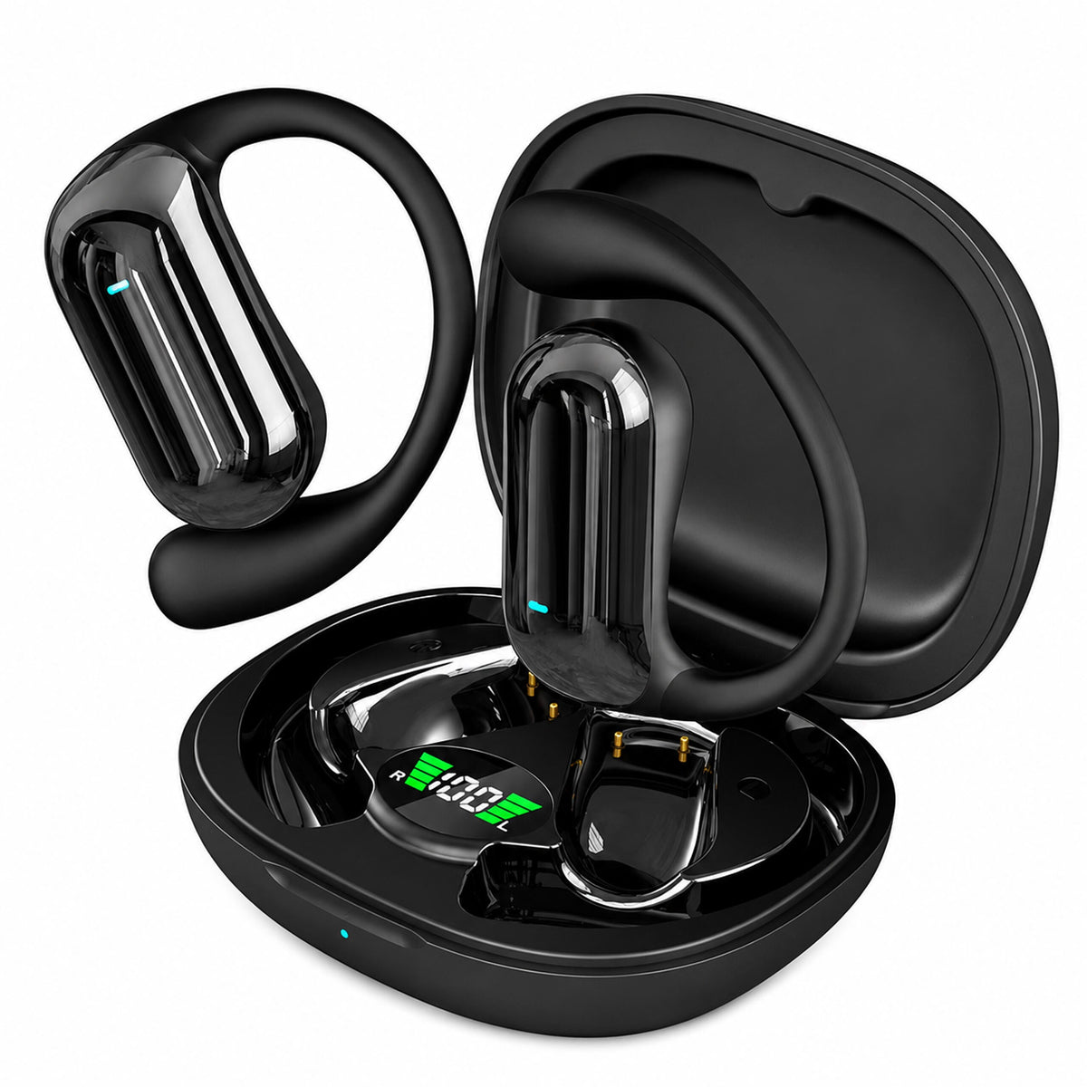Juhtmevabad kõrvasisesed Bluetooth-kõrvaklapid akupangafunktsiooniga karbi ja AI-tõlkefunktsiooniga, mustad RC-K-2614 – pilt 7