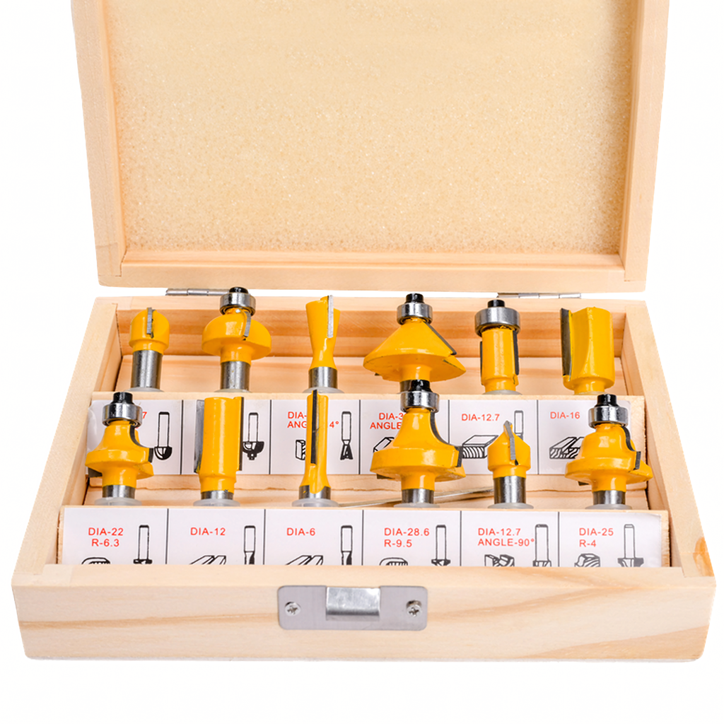 12-osaline kiirtööterasest puidutöötlusfreeside komplekt RC-K-2302 – pilt 4