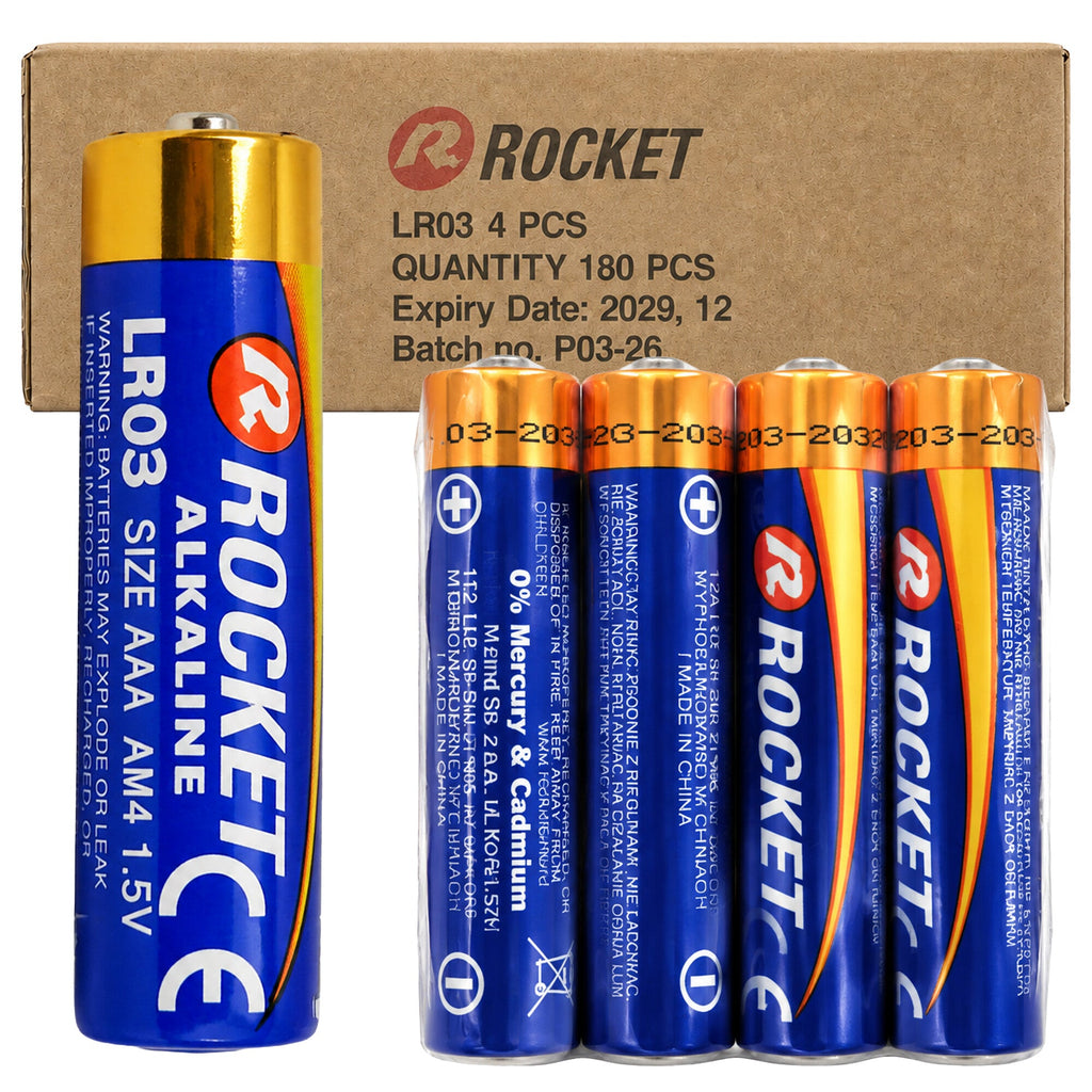 Rocket leelispatareid AAA LR03 1,5 V, 180 tk LR034SH – pilt 3