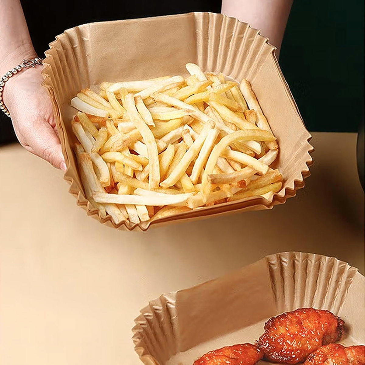 Air Fryer Paper Liners 16x16cm 100 pcs (J) – pilt 4