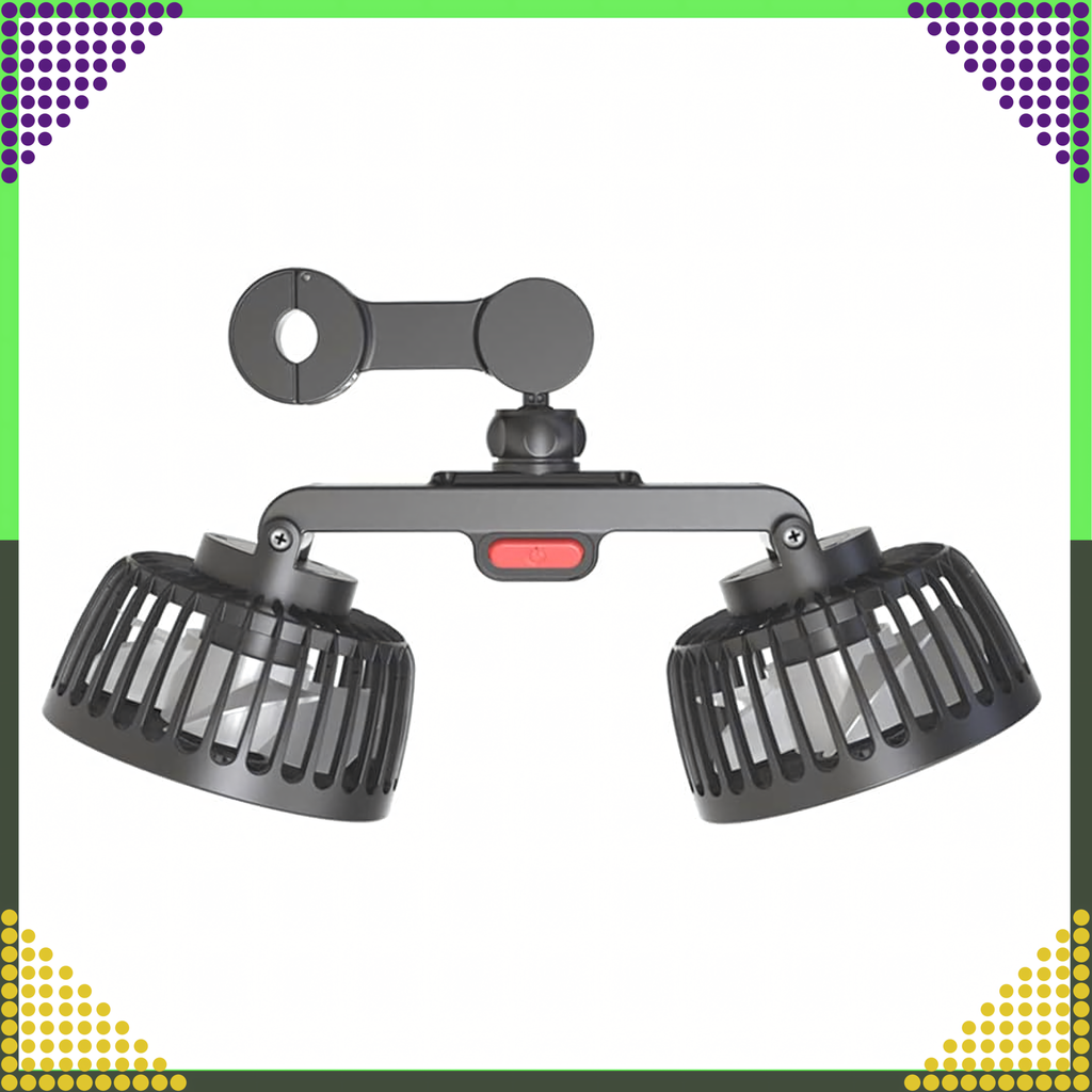USB-toitega 360° pöörlev kahe ventilaatoripeaga autoventilaator RC-K-1431 – pilt 8