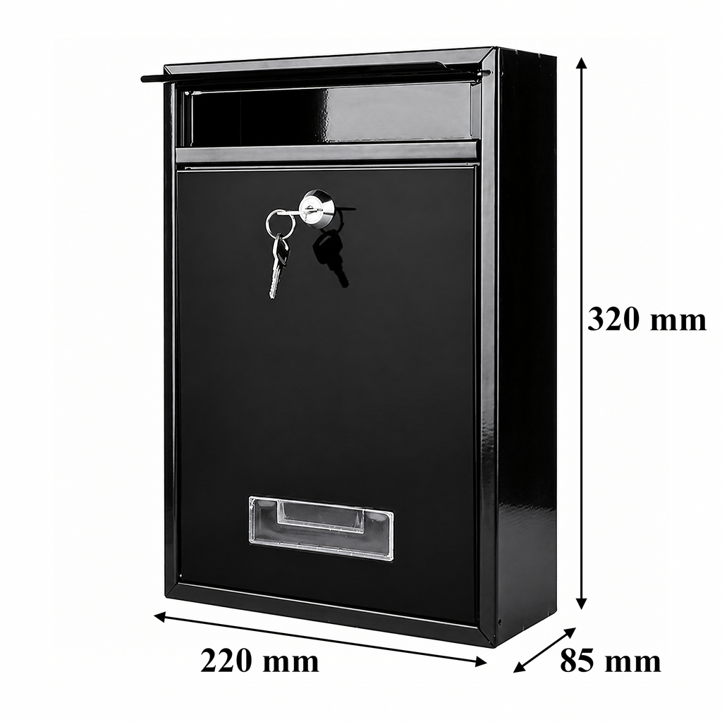 Must terasest postkast võtmeluku ja aknaga RC-K-2321-15339 – pilt 7