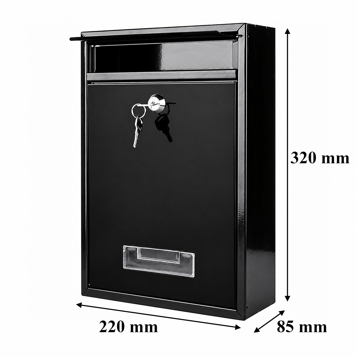 Must terasest postkast võtmeluku ja aknaga RC-K-2321-15339 – pilt 7