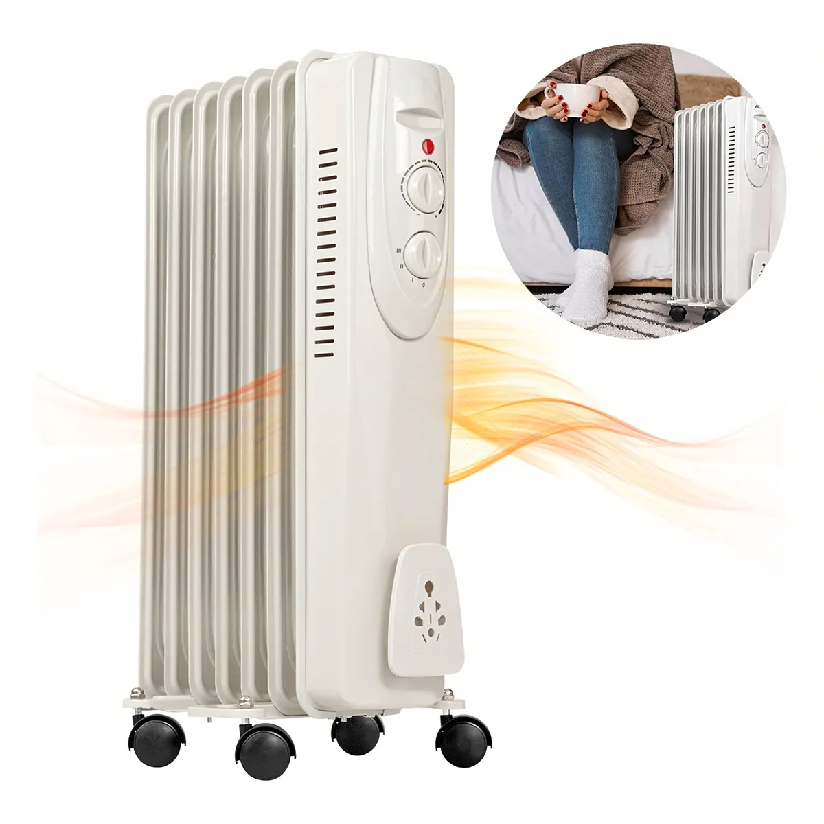 Elektriline õliradiaator termostaadiga 1500 W 7-ribiline suur RC-K-2062 – pilt 6