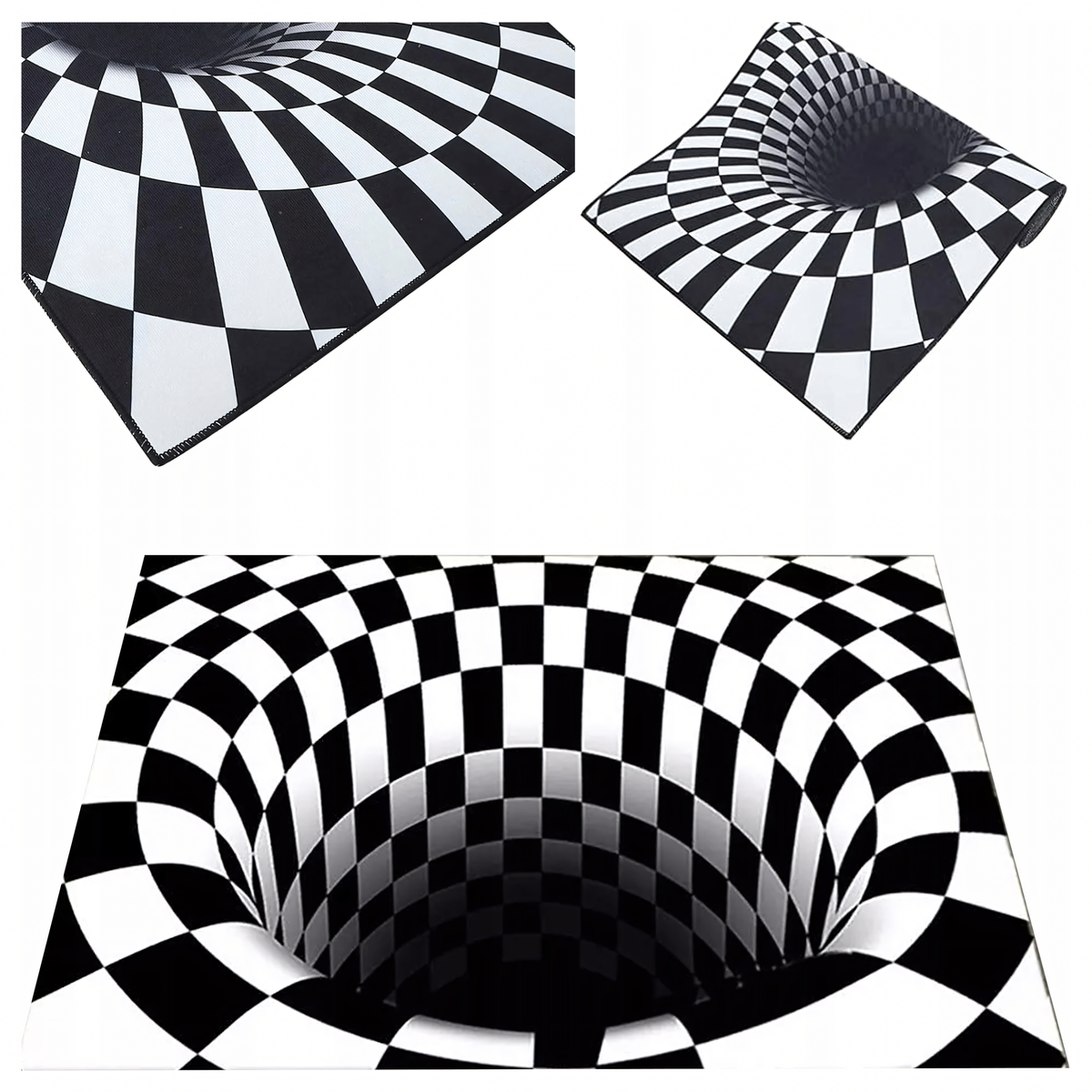 Valge 3D optilise illusiooniga uksematt 50 × 80 cm RC-K-1174 – pilt 1