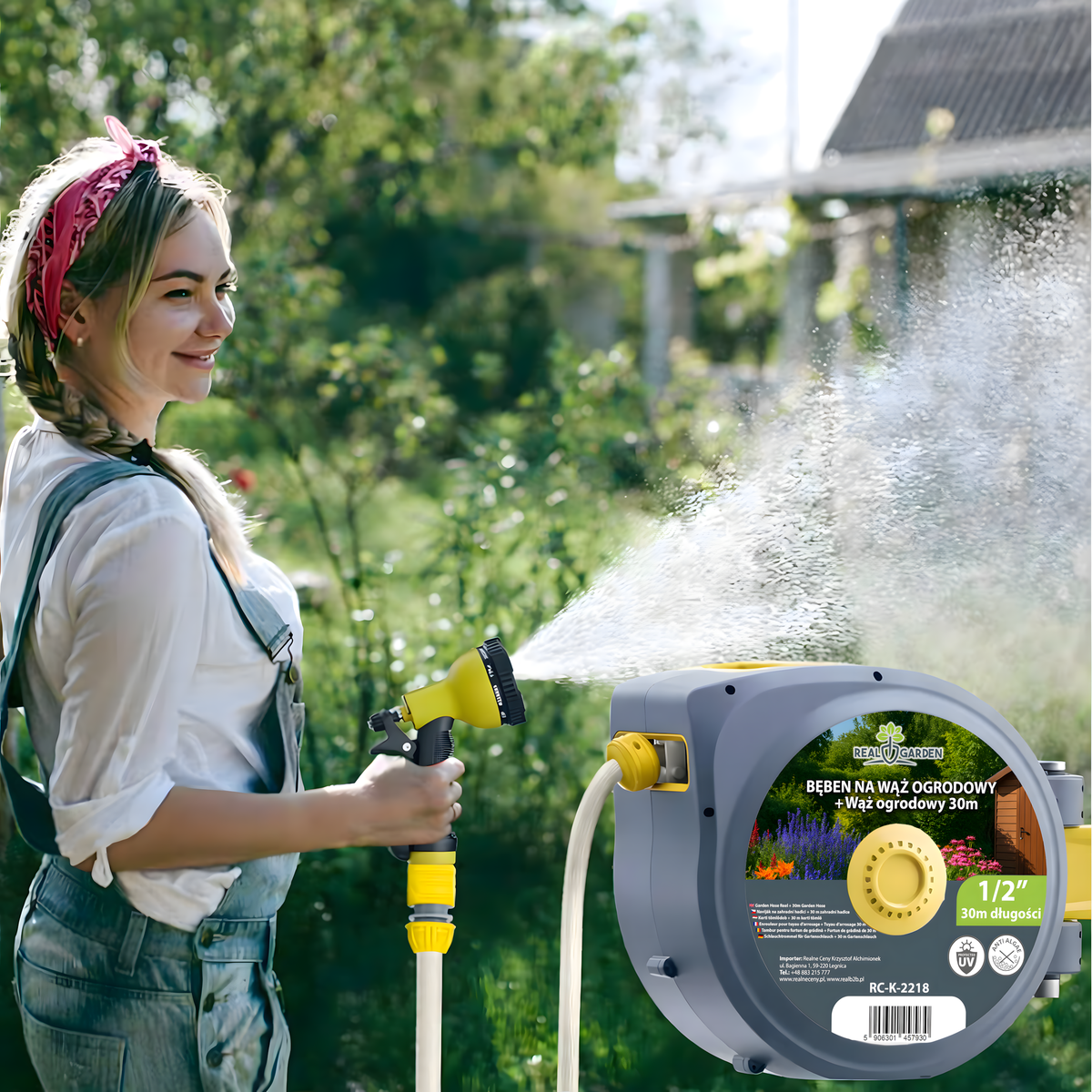 Automaatne seinale paigaldatav aiavoolikurull 1/2″ kuni 30 m RC-K-2218-15060 – pilt 9