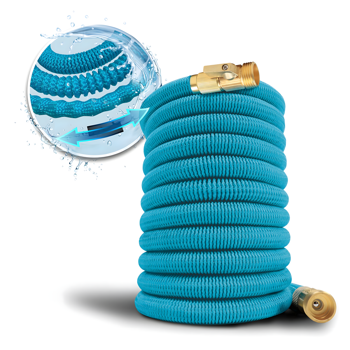 Elastne pikenev aiavoolik 5–15 m koos pihustuspüstoliga 1/2″ ja 3/4″ ühendustele RC-K-2231 – pilt 1