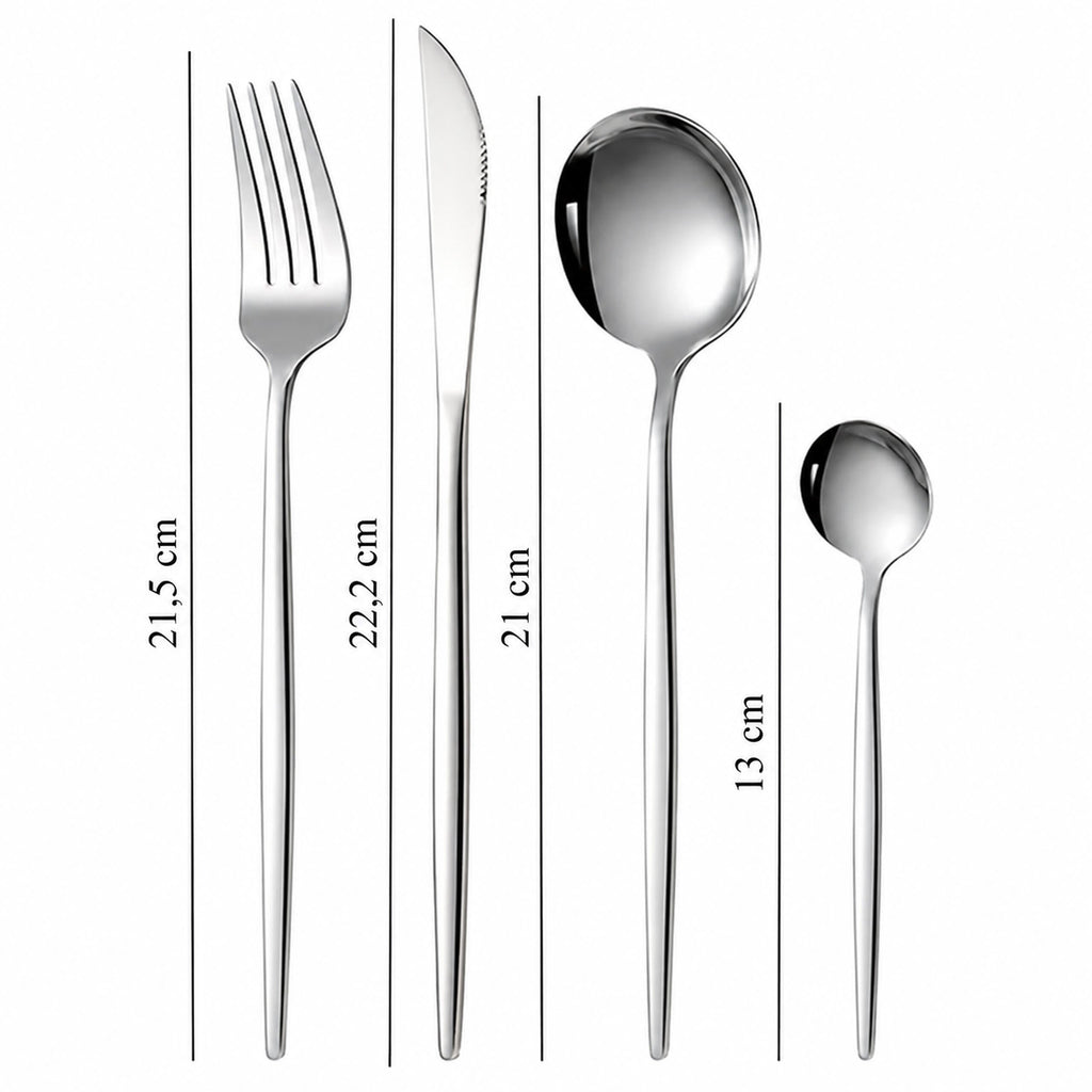24-osaline söögiriistade komplekt 6 inimesele, läikiva viimistluse ja hoiukarbiga RC-K-2490-15444 – pilt 5