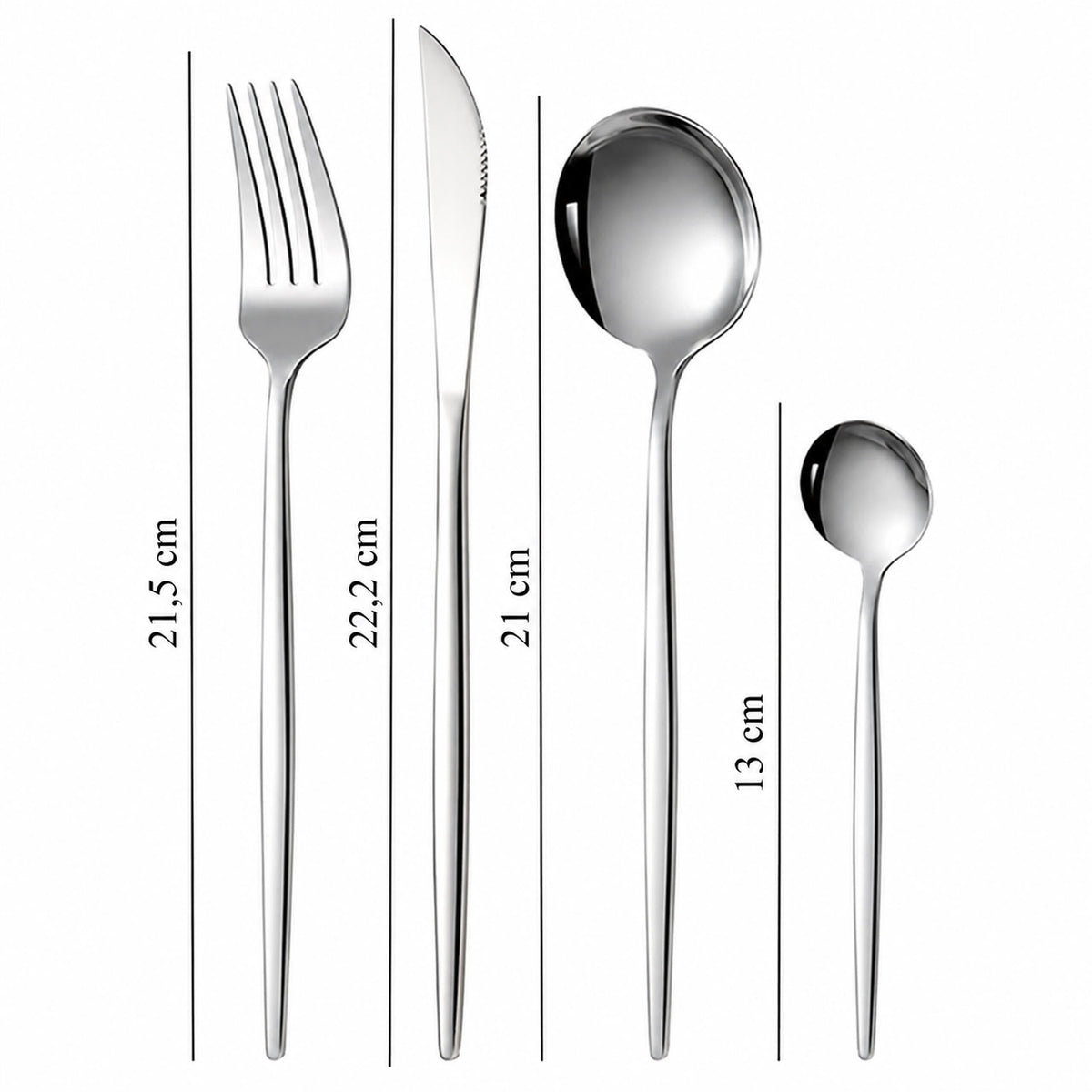 24-osaline söögiriistade komplekt 6 inimesele, läikiva viimistluse ja hoiukarbiga RC-K-2490-15444 – pilt 5