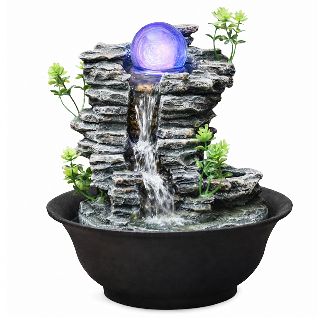 LED-valgustusega dekoratiivne lauapurskkaev 21,5 × 21,5 × 23 cm RC-K-2221 – pilt 4