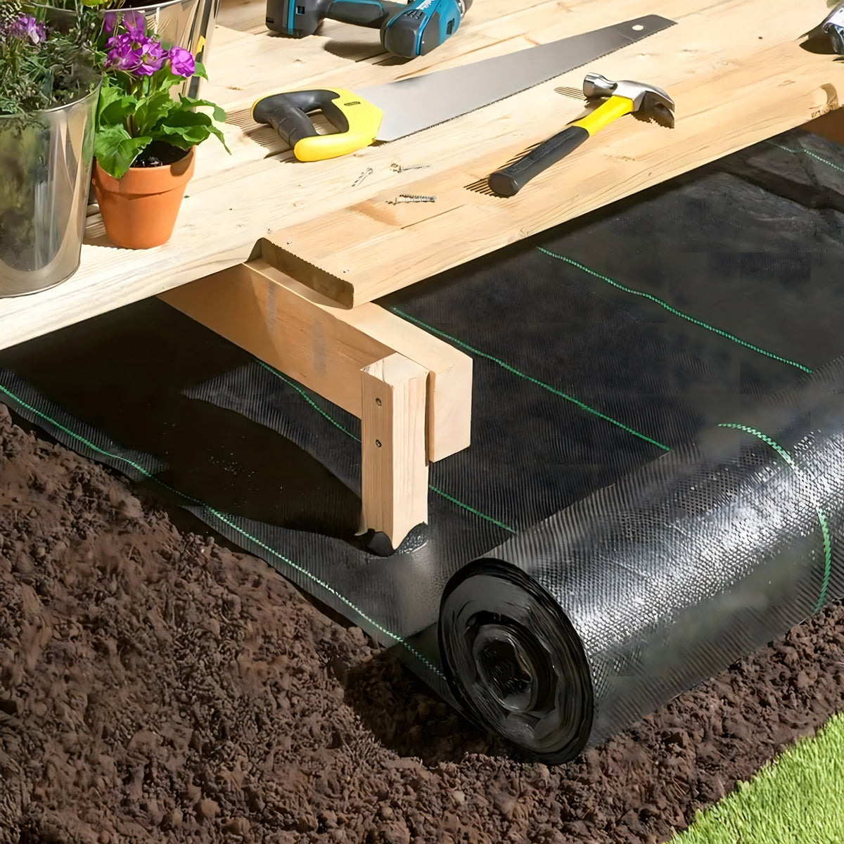 UV-kindel must umbrohutõkkekangas 90 g/m² 1,6 × 50 m RC-K-887-ZŁOŻONANAPÓŁ+KARTON-13980 – pilt 7