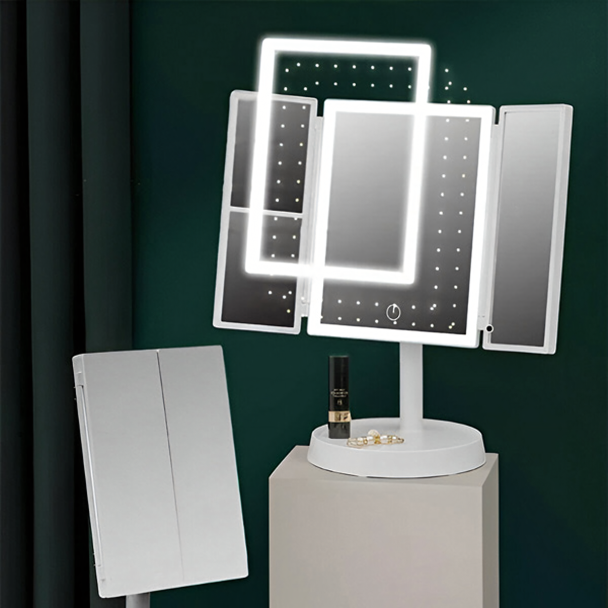 LED-valgustusega kokkupandav 3× suurendusega meigipeegel RC-K-2093-14822 – pilt 4