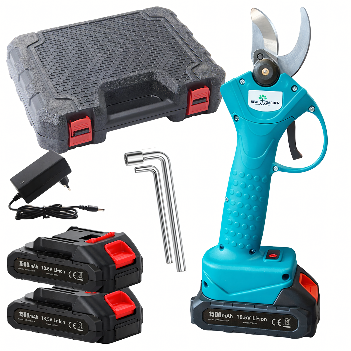 Juhtmeta elektrilised aiapügamiskäärid kahe akuga RC-K-2304-15089 – pilt 1