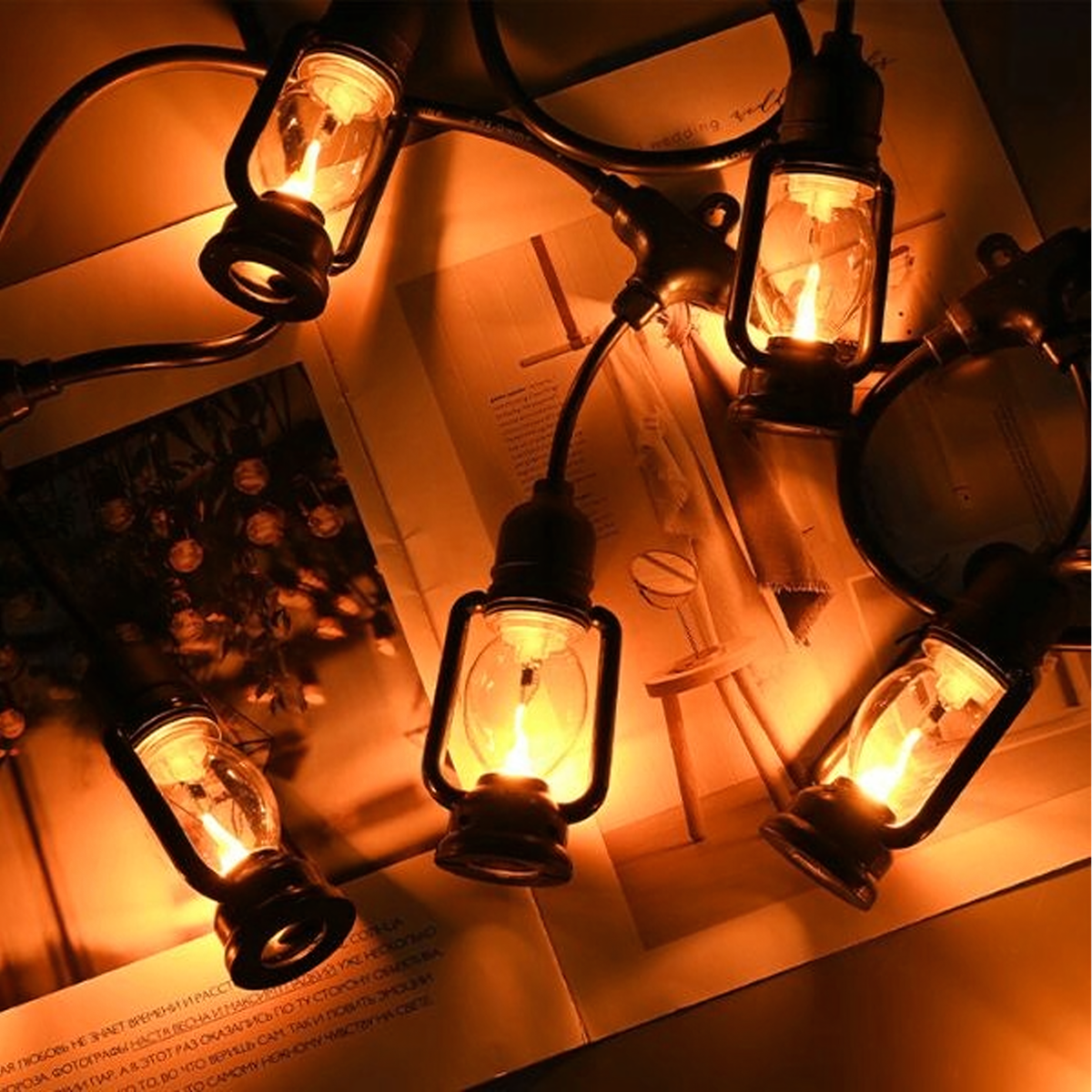 LED-dekoratiivvalguskett 10 laternaga, 10 cm, 5 m RC-K-438 – pilt 4