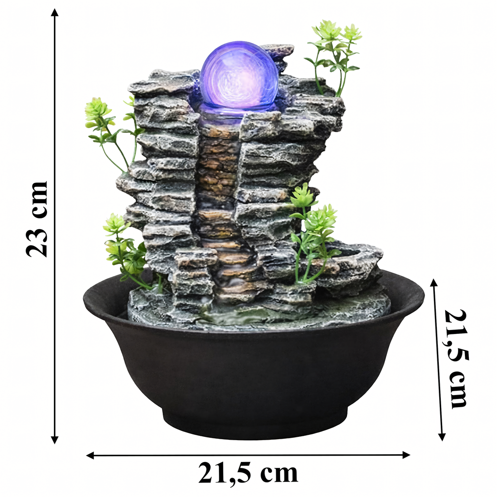 LED-valgustusega dekoratiivne lauapurskkaev 21,5 × 21,5 × 23 cm RC-K-2221 – pilt 2