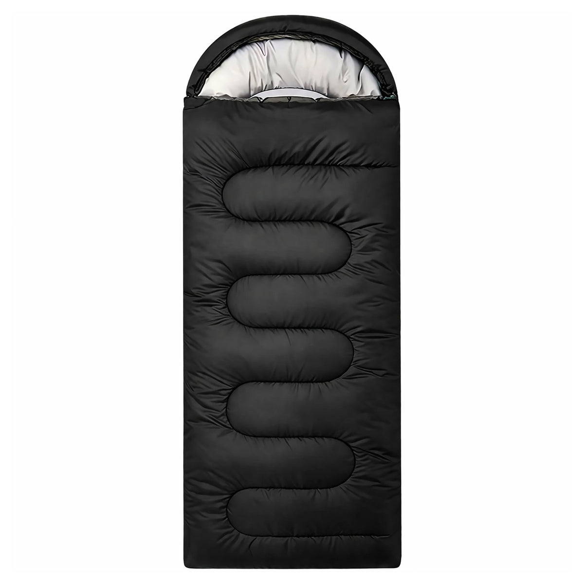 2-ühes soe muumiakujuline magamiskott kapuutsi ja kattega, 210 × 70 cm, must RC-K-2474-15234 – pilt 2