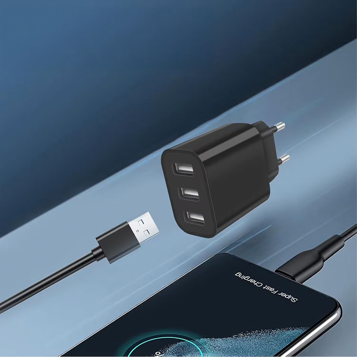 Strong 3 USB-pordiga seinakontaktlaadija 5 V 3,4 A RC-K-1573 – pilt 2