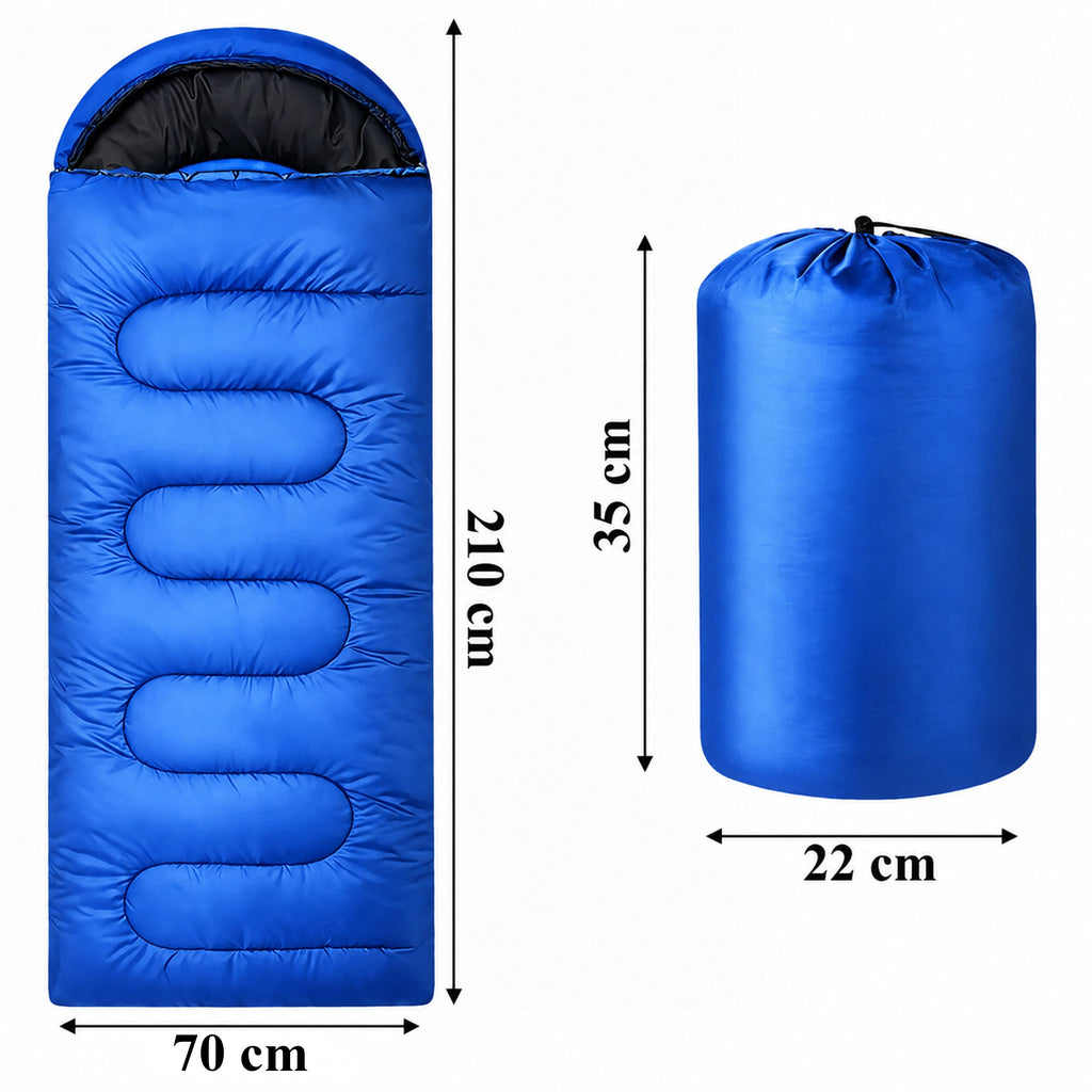 2-ühes soe muumiakujuline magamiskott kapuutsiga, 210 × 70 cm, sinine RC-K-2630-15500 – pilt 8