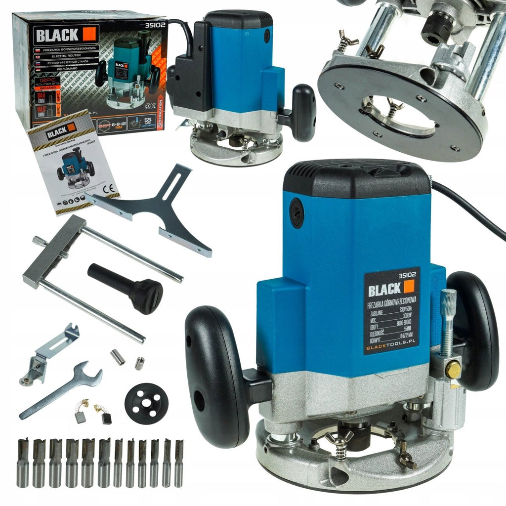 Black süvisfrees 3000 W, 55 mm, 9000–20 000 p/min, 6/8/12 mm, 230 V 35102 – pilt 1