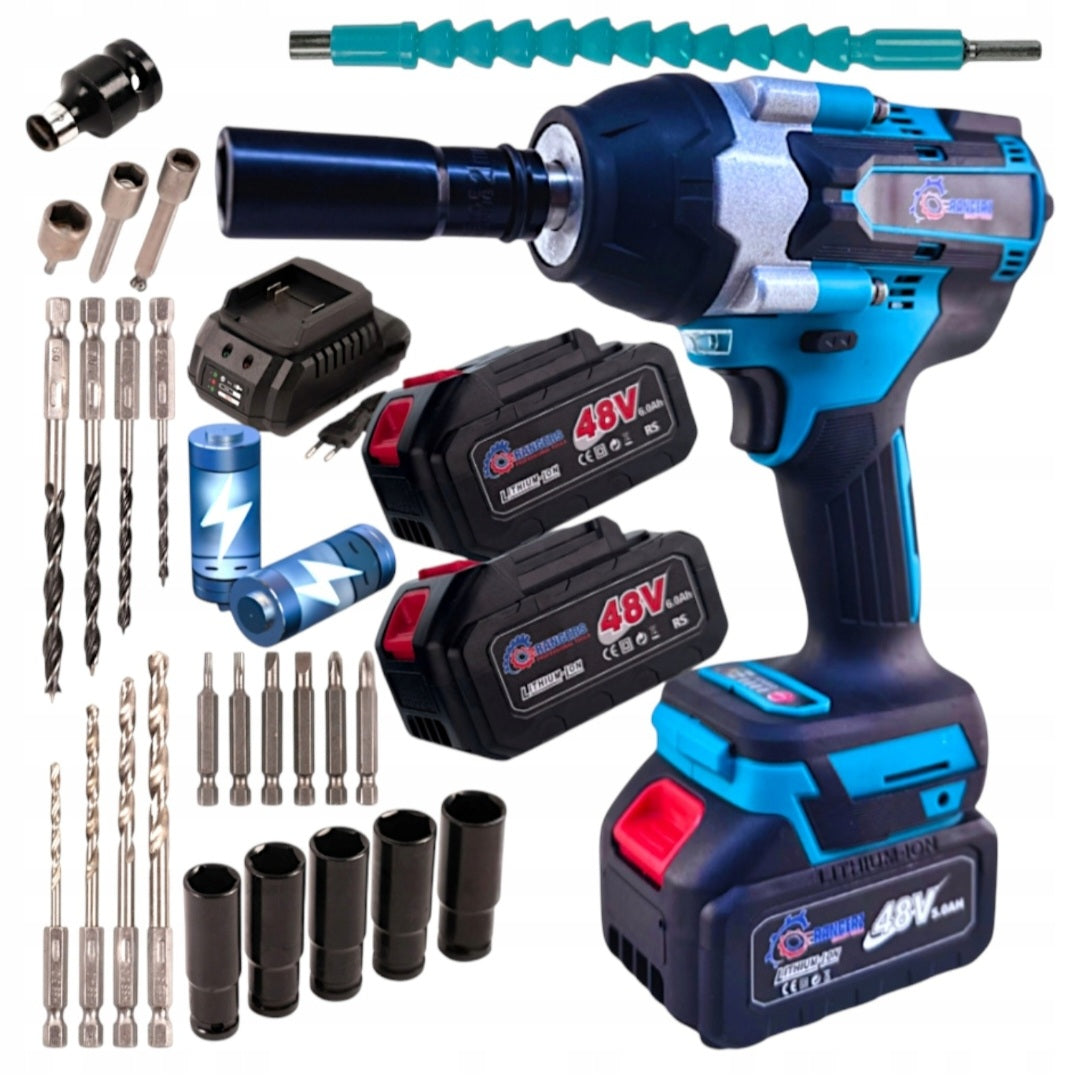 Rangers Cordless Impact Wrench 1100Nm – 2× 48V 6.0Ah Batteries, 1/2" Drive, Charger + XXL (VD8) Kit – pilt 1
