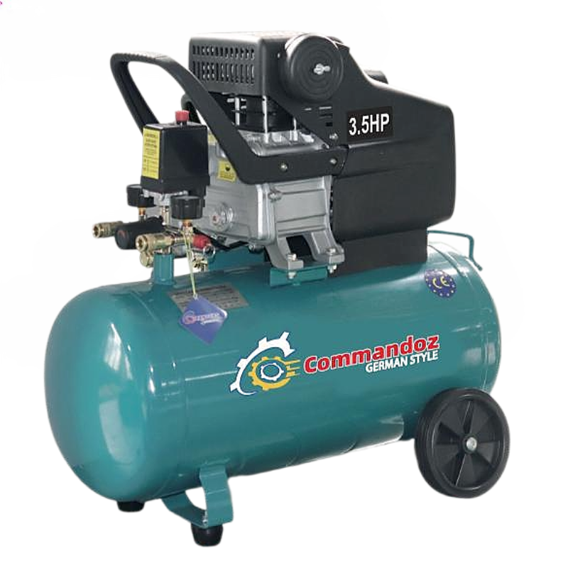 Commandez õliga määritav õhukompressor 50 l, 2,8 kW / 3,5 hj max, 210 l/min, 8 bar, 230 V CD-1002 – pilt 1