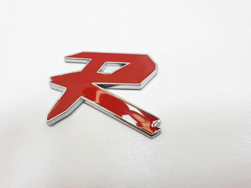 Punane ja hõbedane 3D-autokleebis R, 16 × 9 cm 04351-C – pilt 4