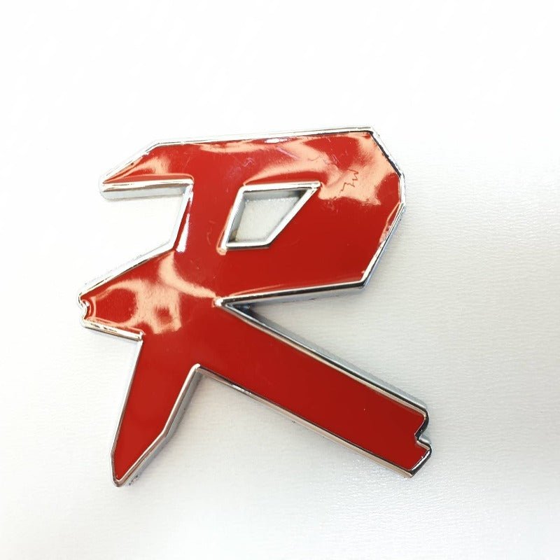 Punane ja hõbedane 3D-autokleebis R, 16 × 9 cm 04351-C – pilt 1